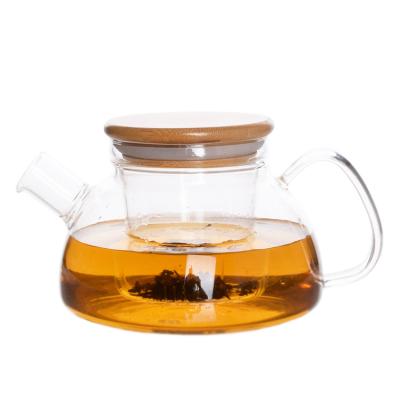 China Sustainable Heat Resistant Glass Teapot European Glass Teapot With Glass Strainer for sale