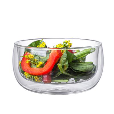 China Wholsale Double Wall Glass Salad / Viable Fruit Bowl for sale