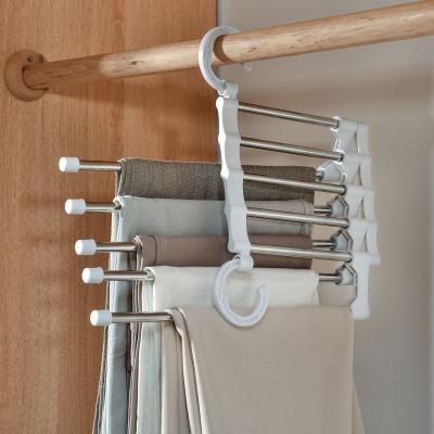 China Newest Hot Selling CLASSIC 2021 Multifunctional 5 In 1 Plastic Magic Panty Hangers Rack Metal Stainless Steel Shelves for sale