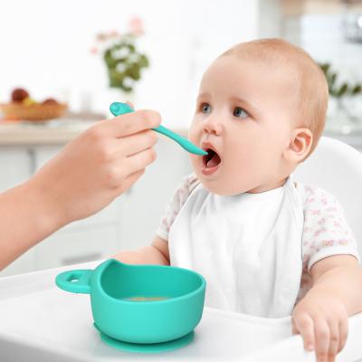 China Viable BPA Free Kids Toddlers Feeding Bowl and Spoons Silicone Baby Suction Bowl Set for sale