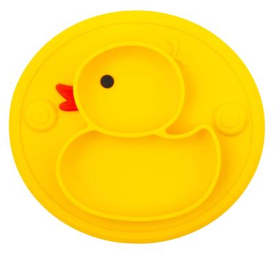 China Cartoon 100% Silicone Dishes For Toddlers Unbreakable Dishwasher Oven And Freezer Safe Microwave Silicone Divided Dishes for sale