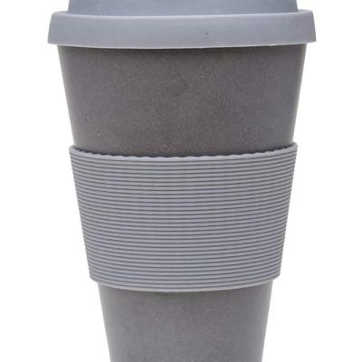 China Disposable Reusable Coffee Cup Travel Mug Eco - Friendly Bamboo Fiber Silicon Natural for sale