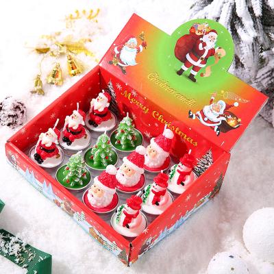 China For Christmas Snowman Family Scene Star Decoration Gift Set Luxury In Gift Box Holder Xmas Candles for sale