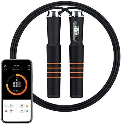 China Indoor or Outdoor Led Digital Count Timer Bluetoth Calorie Miles Mode Lights Adjusteble Weight Placing Smart Jump Rope for sale