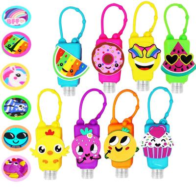 China Travel Waterproof Reusable Cute Size Hand Sanitizer Key Chain Holder For Backpack With 30ml Empty Plastic Bottle for sale