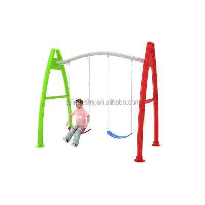 China A new design outdoor and indoor malls shaped double swing for kids for sale