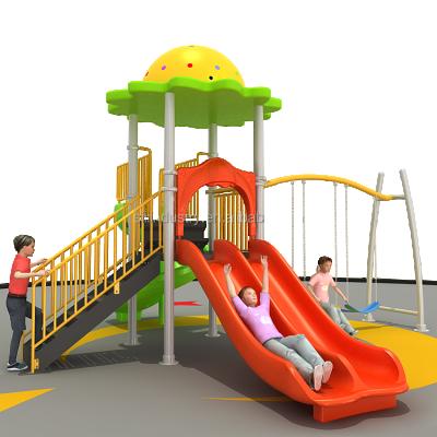 China Kindergarten 114mm Diameter Steel Pipe Outdoor Playground Slide And Swing With Spring Theme For Kids for sale