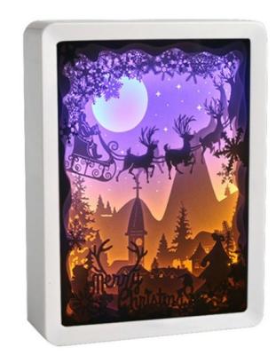 China Metal Materials Festival Hot Sale Paper Cut Paper Cut Light Box For Christmas Day for sale