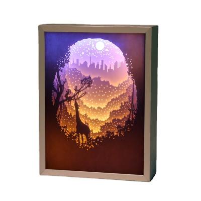 China 2018 New Product Recyclable Amazing Colorful Paper Cut Frame Light Box Aluminum Picture Frames With Inner Light for sale