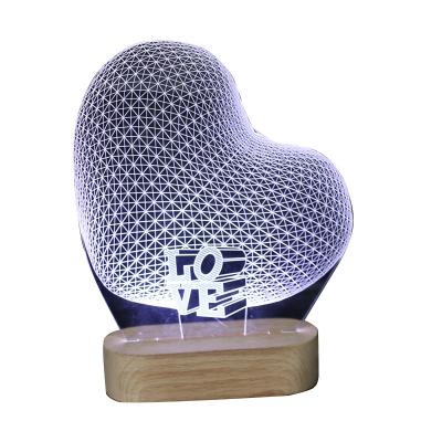 China Fashional ABS Base and Perfect USB Charger Gift 3D Night Light LED Acrylic Acrylic Night Lamps for Christmas and Birthday for sale