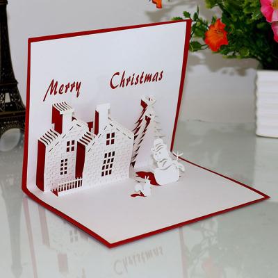 China Europe Pop Sweetmade 3d Customized Greeting Card Handmade 3D Christmas Cards With Your Best Wishes And Greetings for sale