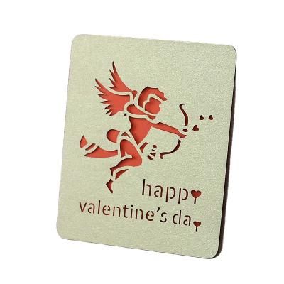 China Wholesale Cheap Luxury Stand Luxury Cheap Valentine's Day Display Greeting Card Europe Gold Foil Card For Happy Valentine's Day for sale