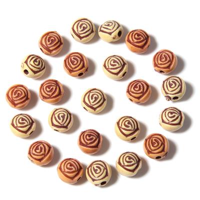 China Fashionable Color Rose Beads Acrylic Loose Wooden Beads for DIY Bracelet Necklace Jewelry Making for sale