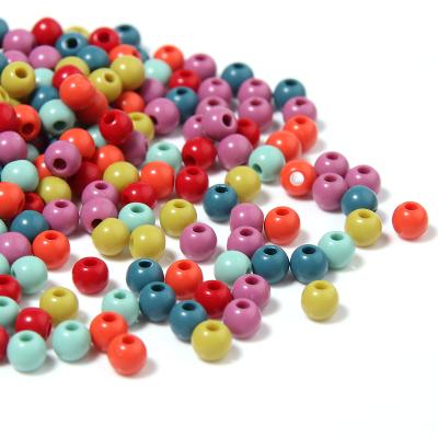 China New Arrival Trendy Seed Bead Colorful Round Acrylic Loose Beads For DIY Bracelet Necklace Jewelry Making for sale