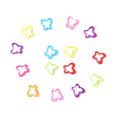 China Trendy Butterfly Flower Beads Colorful Acrylic Loose Beads For DIY Bracelet Necklace Jewelry Making for sale