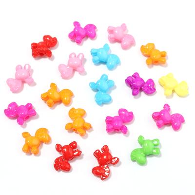 China DIY Jewelry Making Bear Pony Beads Acrylic Colorful Flower Beads for DIY Bracelet Necklace Jewelry Making 1000 Pcs for sale