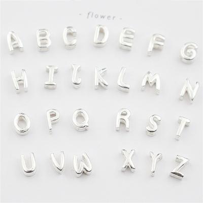 China METALS Wholesale S925 Sterling Sliver Letter Beads Spacer bead loose alphabet beads for DIY jewelry making for sale