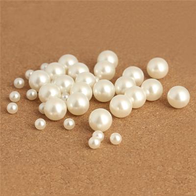 China Beads For Bracelet Necklace Factory Price White Pearl Ball Beads No Holes 6mm 10mm Mother Of Pearl Bead For Necklace Bracelet Jewelry Making for sale