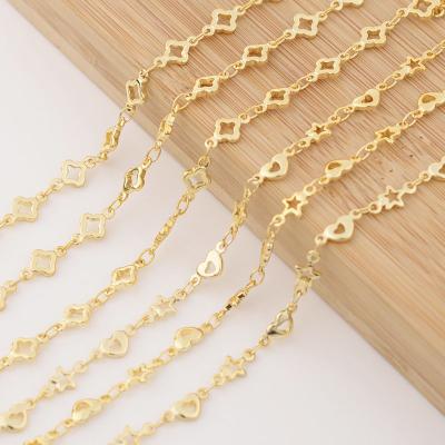 China Fashion Jewelry Making Gold Chain Fancy Gold Plated Star Chain Handmade Chain For DIY Making for sale