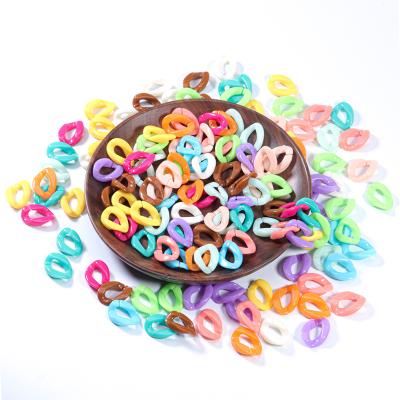 China Bead For Bracelet Necklace 50pcs Acrylic Colorful Buckle Beads Ring Buckle Clasp DIY Handbag Key Strap Necklace Accessories Chain 23X16.5mm for sale