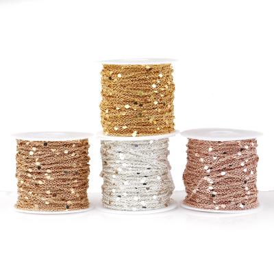 China Fashion 10 Meters Cross Clip Chain Brass Gold Plated Chain Necklace Chain Volume / Roll For Jewelry Making for sale