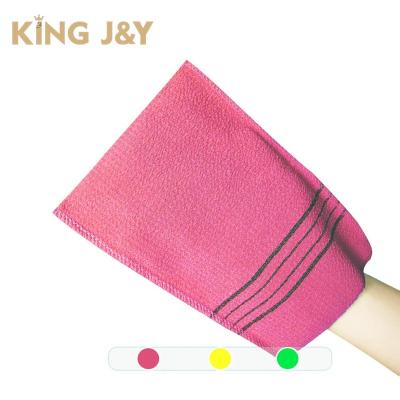 China EXFOLIATING Single Layer Flat Mouth 250D Plant Fiber Back Body Bath Skin Care To Scrub Exfoliating Gloves for sale