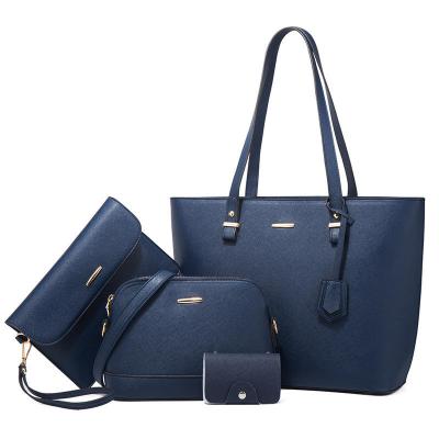 China Waterproof 2023 Wholesale Designer 4 Pieces Set Women Tote Bags Custom Brand Ladies Bags Handbag Set For Women for sale