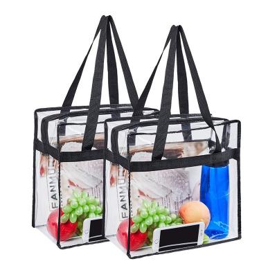 China Other Women Tote Bag With Zipper Clear PVC Tote Shopping Bag Transparent Pvc for sale