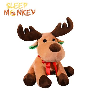 China Plush Christmas ornament supplier cute elk plush doll home merry christmas decoration for sale