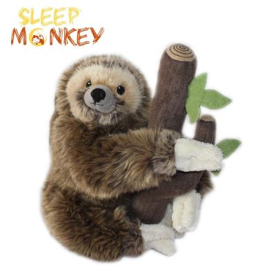 China Plush Three Toed Sloth Stuffed Animal Realistic Floppy Large Sloth Plush Toy sloth soft toy Mother and son sloth hug the tree for sale