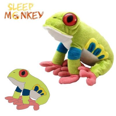 China Plush plush stuffed Simulated green tree frog  polypedatid plush toy for sale