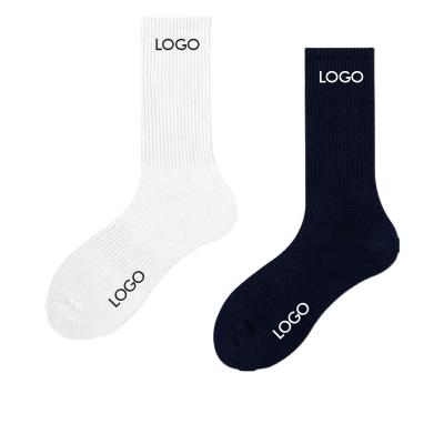 China High Quality Breathable Gray Cozy Men Women Sport Socks ODM LOGO Print Design Cotton Cheap OEM Breathable Custom Socks for sale