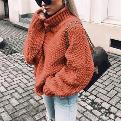 China Anti-wrinkle 2020 autumn/thick line women's Amazon winter new sweater wish curved high neck bat sleeve sweater for sale