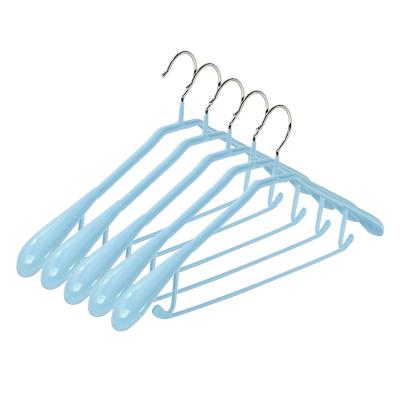 China Wholesale Colorful Laundry Home Storage Space Saving Clothes Hangers Wire Europe Plastic Metal Hangers for sale