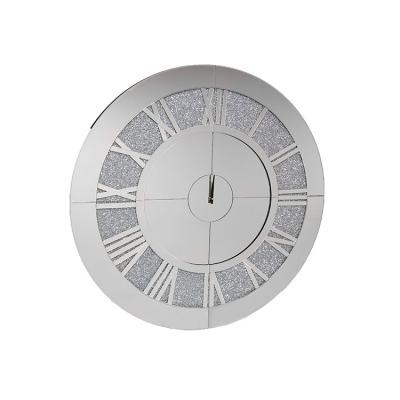 China Manufacturer Direct Selling New Style Household Living Room Clock Modern Simple Fashion Venice Radio Broken Diamond Wall Clock for sale