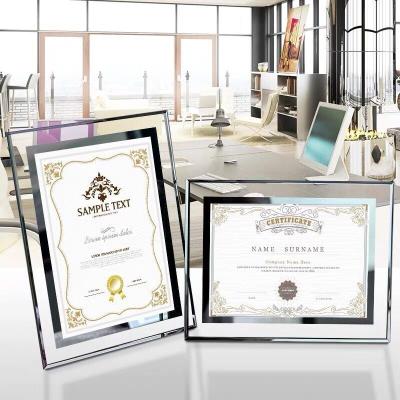 China Factory Wholesale Crystal Photo Frame 6 inch 7 inch A4 Patent Certificate Frame Creative Bedside Transparent Photo Frame for sale