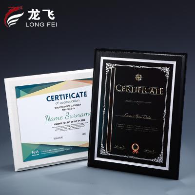 China Customized Best Selling Creative Wooden Tray Cheap Price Certificate Photo Frame Of Color Wooden Plaque for sale