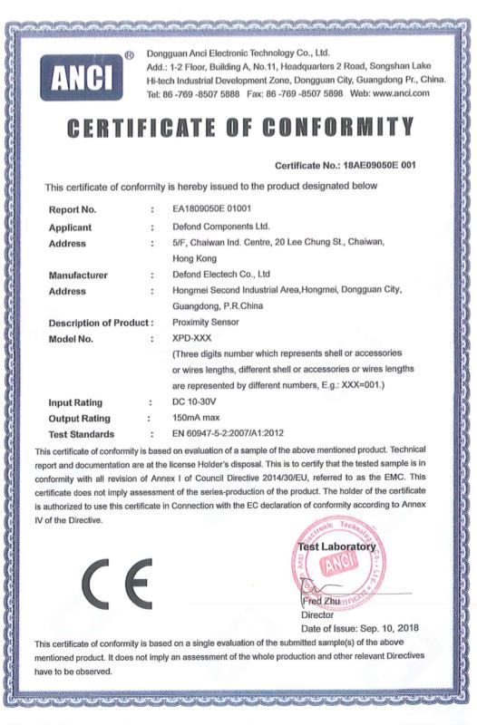 CE - DEFOND ELECTRICAL INDUSTRIES LIMITED