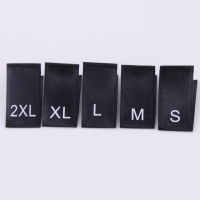 China S viable S M L XL XXL XXXL neck size label tags woven label tag for clothes clothing labels size tags for sale