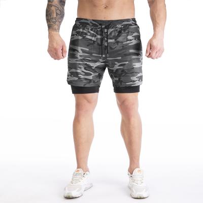 China Double Anti-Static Gym Shorts Multi Pocket Mesh Mens Camouflage Pants Running Training Five - Hundred Pants for sale