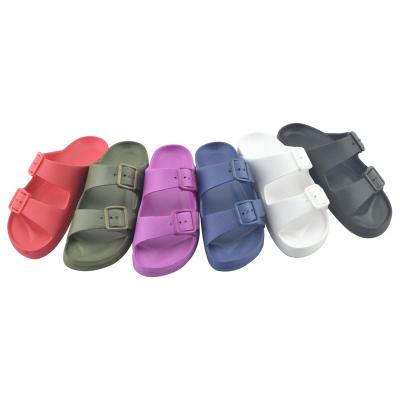 China 2021 Fashion Trend Personalized Slides Double Strap Buckled Sandals Women Slippers Wholesale for sale