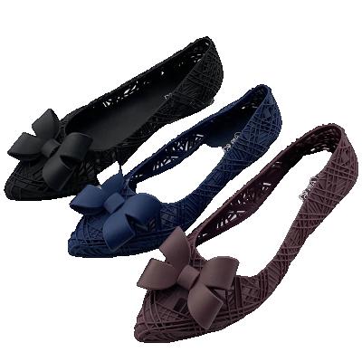 China LADY HALLOW OUT DESIGN SHOES FASHION waterproof JELLY WITH BOWKNOT for sale