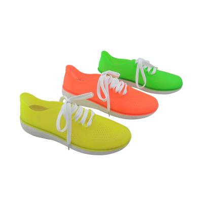 China 2021 Fashion Neon Color Women's Trend Color Designer PVC Breathable Sneakers for sale