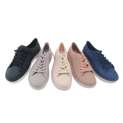 China 2021 Trendy Round Toe Fashion PVC Women's Round Fashion Lace Up Sneakers For Woman for sale