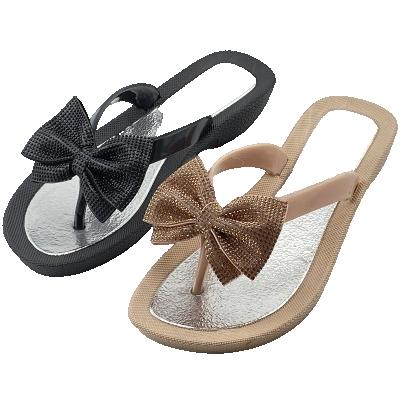 China Fashion Trend Lady PCU Air Blow Slipper and PVC Fashion Diamond Top Bowknot for sale