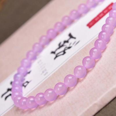 China China popular purple chalcedony bead string hot retail and wholesale for decoration for sale