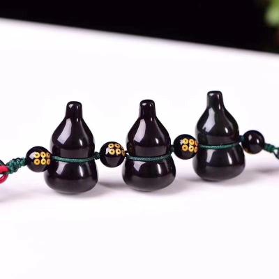 China China 2020 hot retail and wholesale popular natural obsidian gourd car shots for decoration for sale