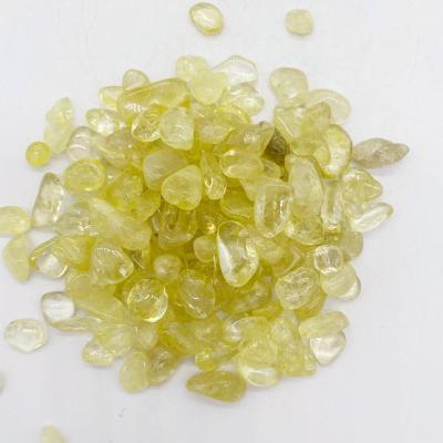 China China wholesale lemon citrine gravels tumbles flea healing spiritual stone for decoration for sale