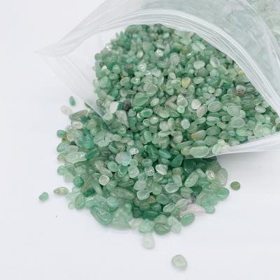 China China natural green aventurine gravels crystal tubmles chips healing stones home decor for for resell for sale