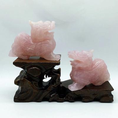 China China 2020 hot retail and wholesale popular natural rose quartz pixiu for decoration for sale